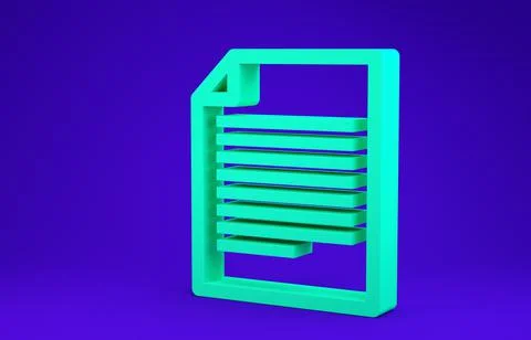Green Document icon isolated on blue background. File icon. Checklist icon. B Stock Illustration