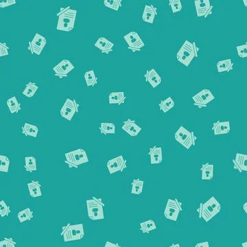 Green Document with shield icon isolated seamless pattern on green background Stock Illustration