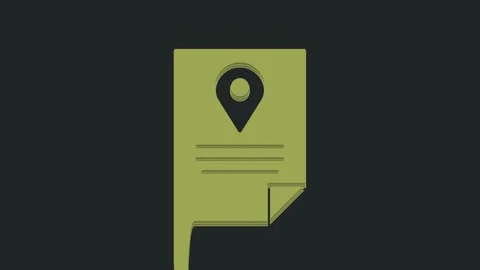 Green Document tracking marker system icon isolated on black background. Parcel Vídeos de archivo 235423145