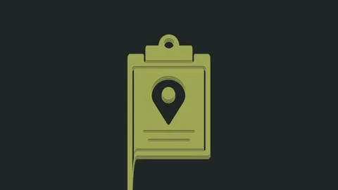 Green Document tracking marker system icon isolated on black background. Parcel Stock Footage 235423304