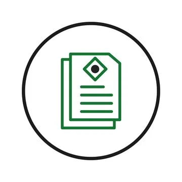 Green documents icon representing file organization data management and ele.. Stock Illustration