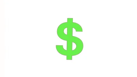 Green dollar icon isolated on white background Stock Footage 288709256