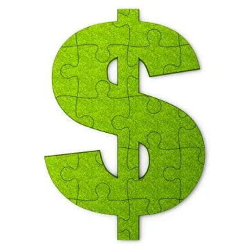Green dollar puzzle Stock Illustration