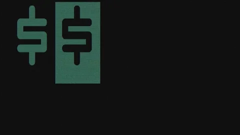 Green dollar sign fast typing on old led lcd display animation background loop - Video stock 83624972