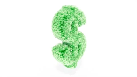 Green dollar sign on white bg able to loop endless Stock Footage 325840424