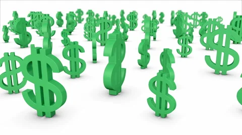 Green dollar signs.Seamless loop Stock Footage 46464764