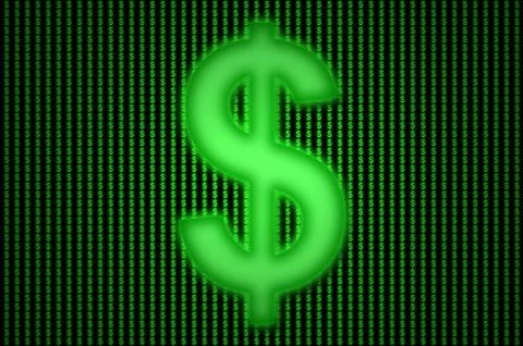 Green Dollar symbol on a Dollar background 스톡 일러스트