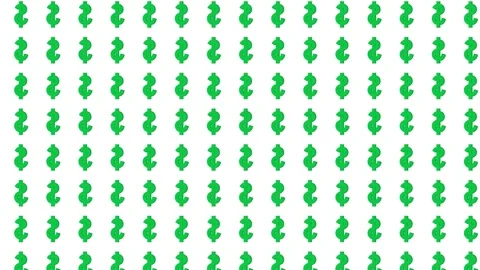 Green Dollar Symbol Pattern on White Background Video stock 327593181
