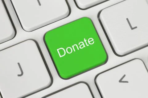 Green donate button. Stock Photos