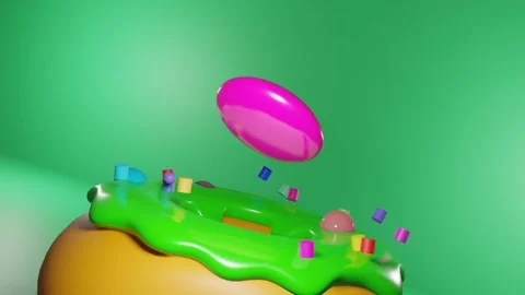 Green Donut Animation Stock Footage 249793647