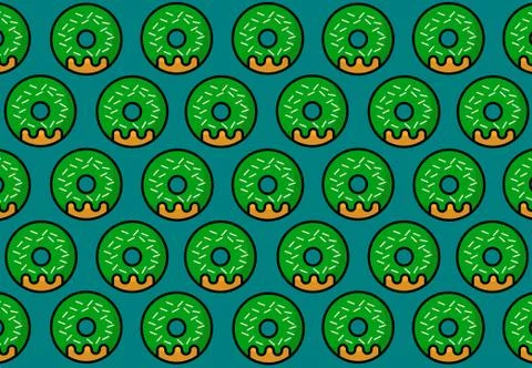 Green Donut blue green Stock Illustration