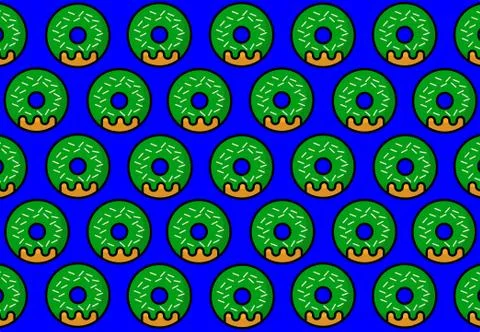 Green Donut blue Stock Illustration