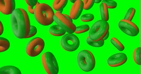 Green donut falling Video stock 88826065