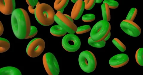 Green donut falling Stock Footage 88826401