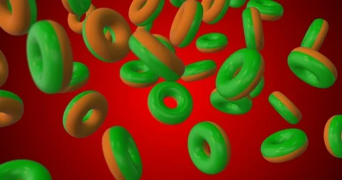 Green donut falling Video stock 88826949