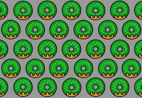Green Donut grey Stock Illustration