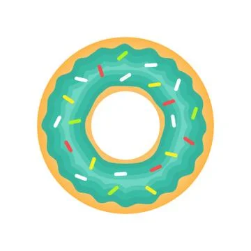 Green donuts vector isolated on white Stock Illustration