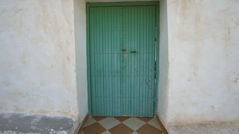 Green door Stock Footage 122150652