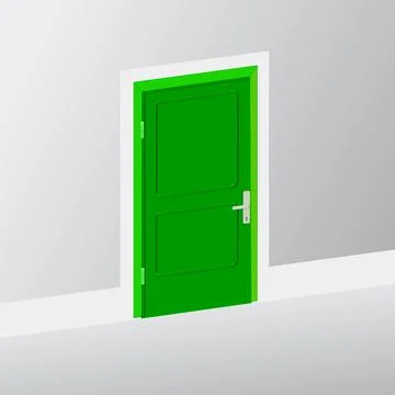 Green door Stock Illustration