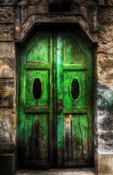 Green Door Stock Photos