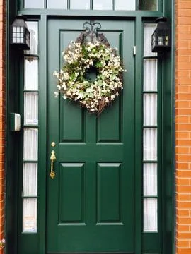 Green door Stock Photos