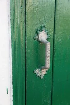 Green door Foto stock