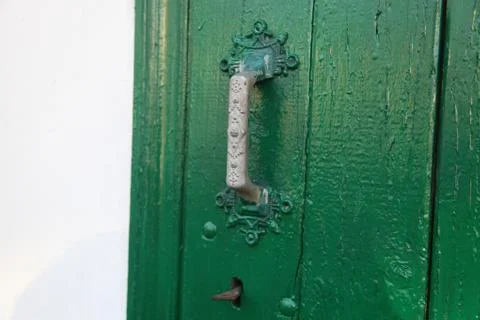 Green door Stock-Fotos