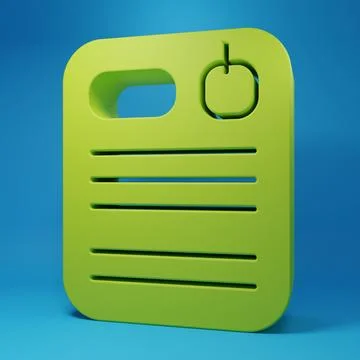 Green Dossier folder icon isolated on blue background. Minimalism concept. .. Stock Illustration