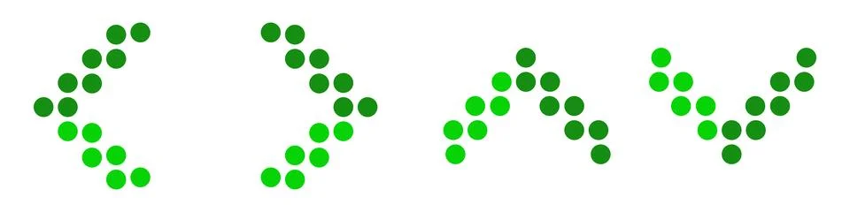 Green dot arrow direction vector design Illustrazione stock