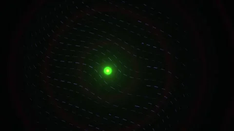 Green dot in black background with white line. Stock Footage 335961046