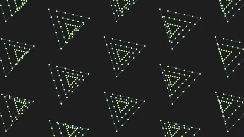 Green dot triangle seamless pattern on black background Stock Footage 253960496