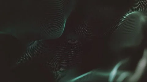Green doted layers waving in space Stock Footage 257087577