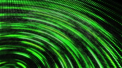 Green dots and binary code abstract background with glowing lines moving Stock Footage 245275742