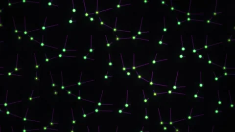 Green Dots Forming a Dynamic Abstract Network Visual for Modern Technology .. Stock Footage 343712159