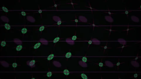 Green Dots on Purple Grid Wave Abstract Background for Modern Technology De.. Stock Footage 343712576