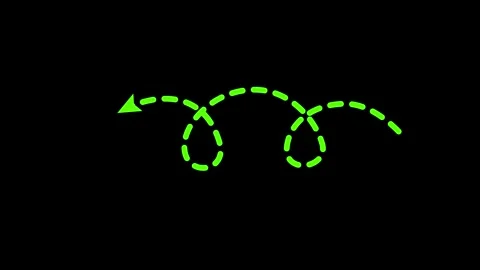 Green Dotted Arrow Bouncing and Looping Stock Footage 318122256