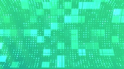 Green Dotted Grid and Square Pattern Background Loop. Stock Footage 286436022