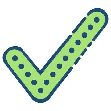 Green dotted line check mark icon sign イラスト素材