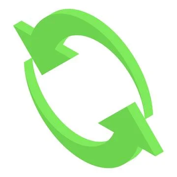 Green double arrow forming a circle is rotating Stock Illustration