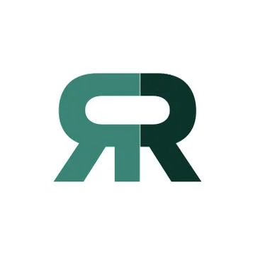 Green double r logo type for alphabetical concept Stock Illustration