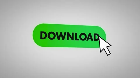 Green download button clicked by cursor on minimal user interface screen Stock Footage 327689447