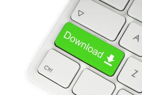 Green download button . Stock Photos