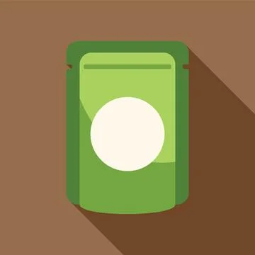Green doypack packaging with round label standing up Stock Illustration