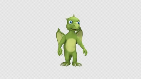 Green dragon dance - 3d render looped with alpha channel. Stock Footage 249913240