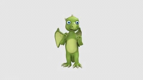 Green dragon dance - 3d render looped with alpha channel. Stock Footage 249923029