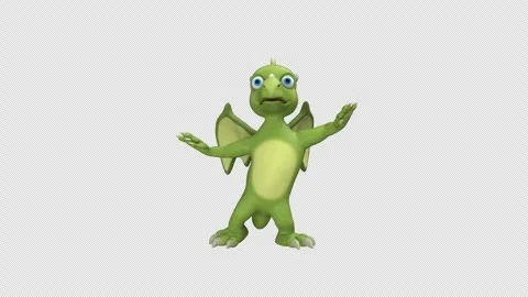 Green dragon dance - 3d render looped with alpha channel. Stock Footage 249923146