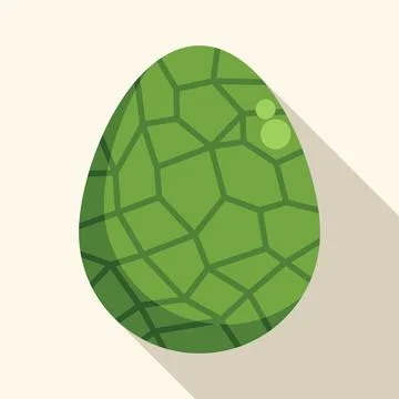 Green dragon egg with geometric pattern casting long shadow 스톡 일러스트