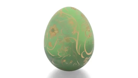 Green dragon egg on white background Stock Footage 302570607