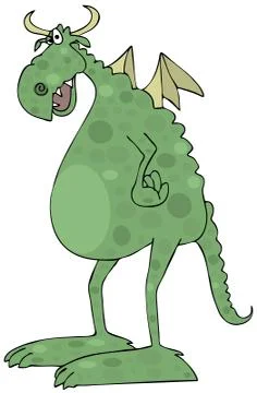 Green dragon with wings Stock Illustration
