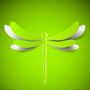 Green dragonfly Stock Illustration